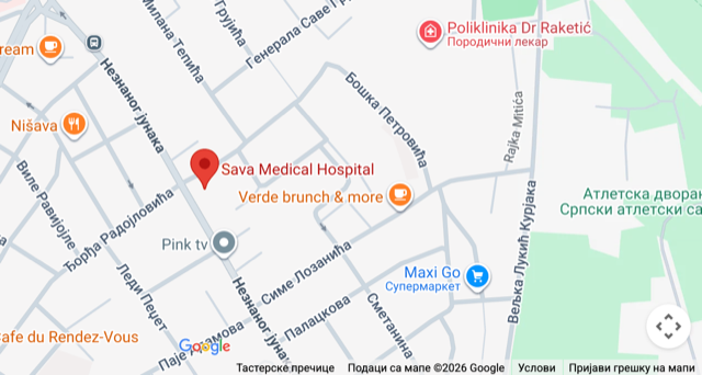 Mapa: Sava Medical Hospital, Neznanog junaka 17, Beograd